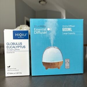 BlueHills 600ML Essential Oil Diffuser & Eucalyptus Oil